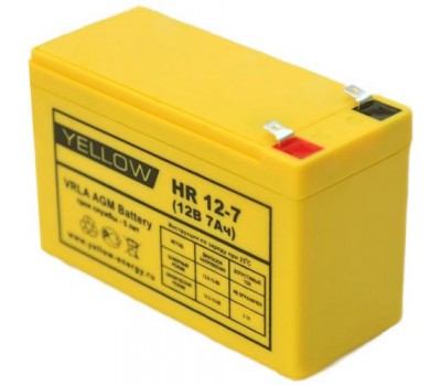 AGM аккумулятор YELLOW HR 12‐7 HR127